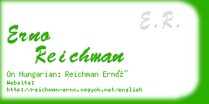 erno reichman business card